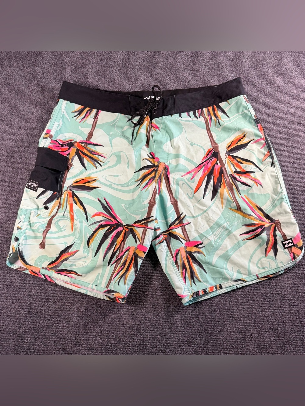 Billabong Board Shorts Mens 38 Floral Recycler 73 Pro Stretch 8" Inseam Surf
